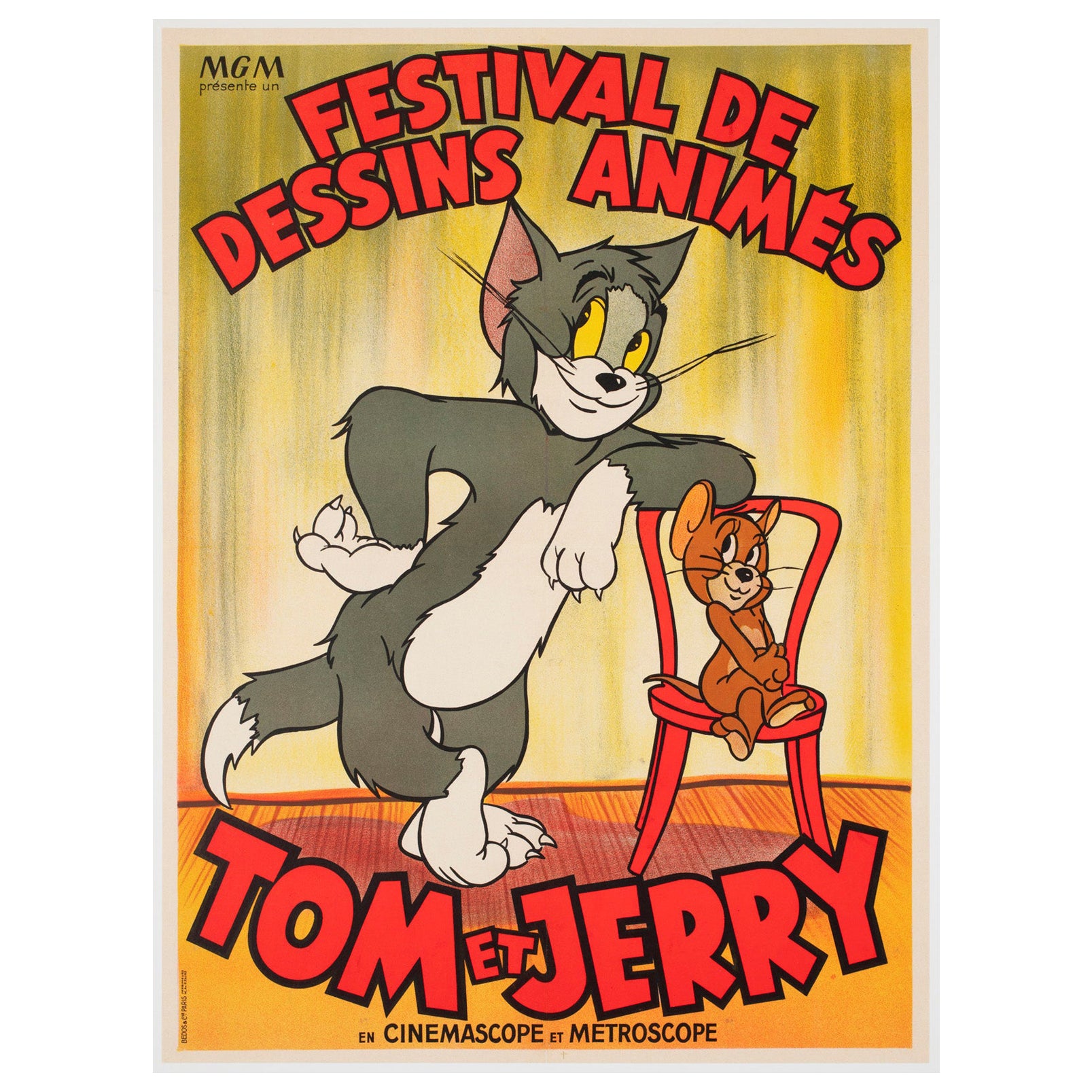 Tom und Jerry 1954 Französisches Filmfestival Plakat