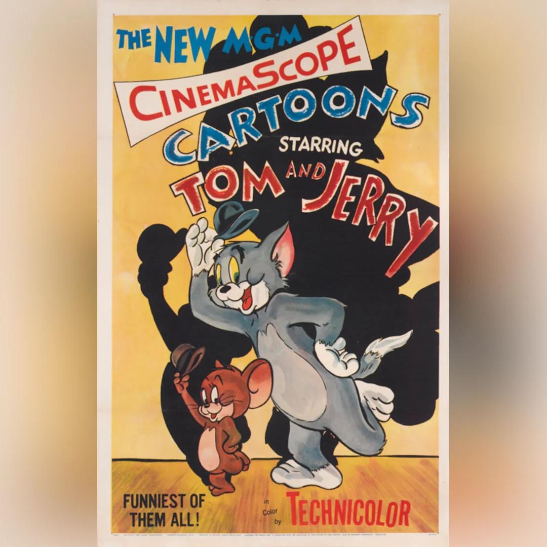 Tom And Jerry (1955)
Original US One Sheet (27 X 41 Inches)

This vibrant Cinemascope stock sheet showcases the timeless antics of Hanna-Barbera's beloved cat and mouse duo. Designed for theatrical use, the poster boasts exceptional color