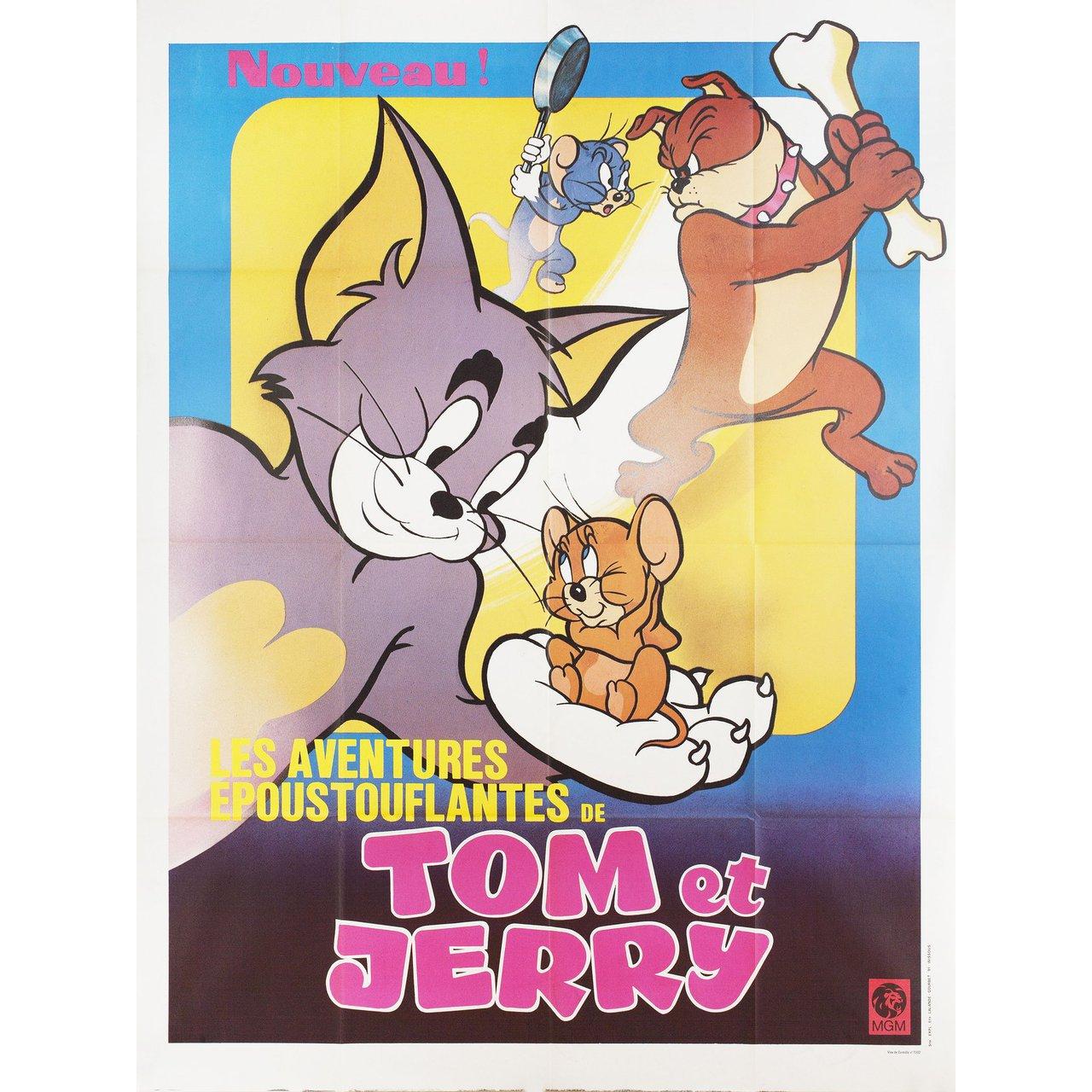 Original 1974 French Grande poster for the 1940s film Tom and Jerry. Fine condition, folded. Many original posters were issued folded or were subsequently folded. Please note: the size is stated in inches and the actual size can vary by an inch or