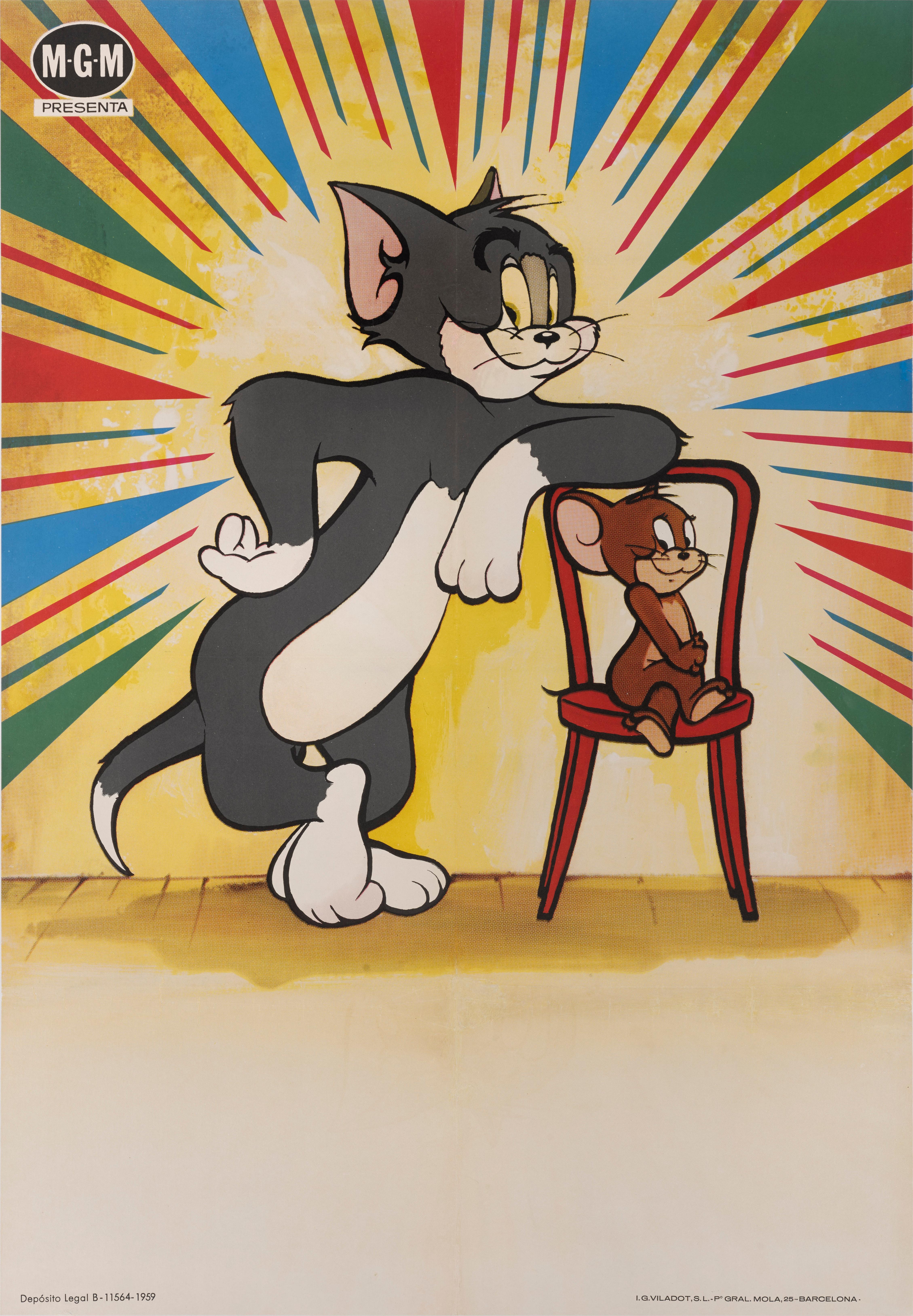 Cartel original español utilizado para anunciar una temporada de dibujos animados de Tom y Jerry en 1968.
El espacio en blanco de la parte inferior del cartel era para que el cine pusiera las horas de proyección.
Este póster tiene el reverso de lino