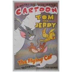 Retro Tom And Jerry The Flying Cat '1952' Poster