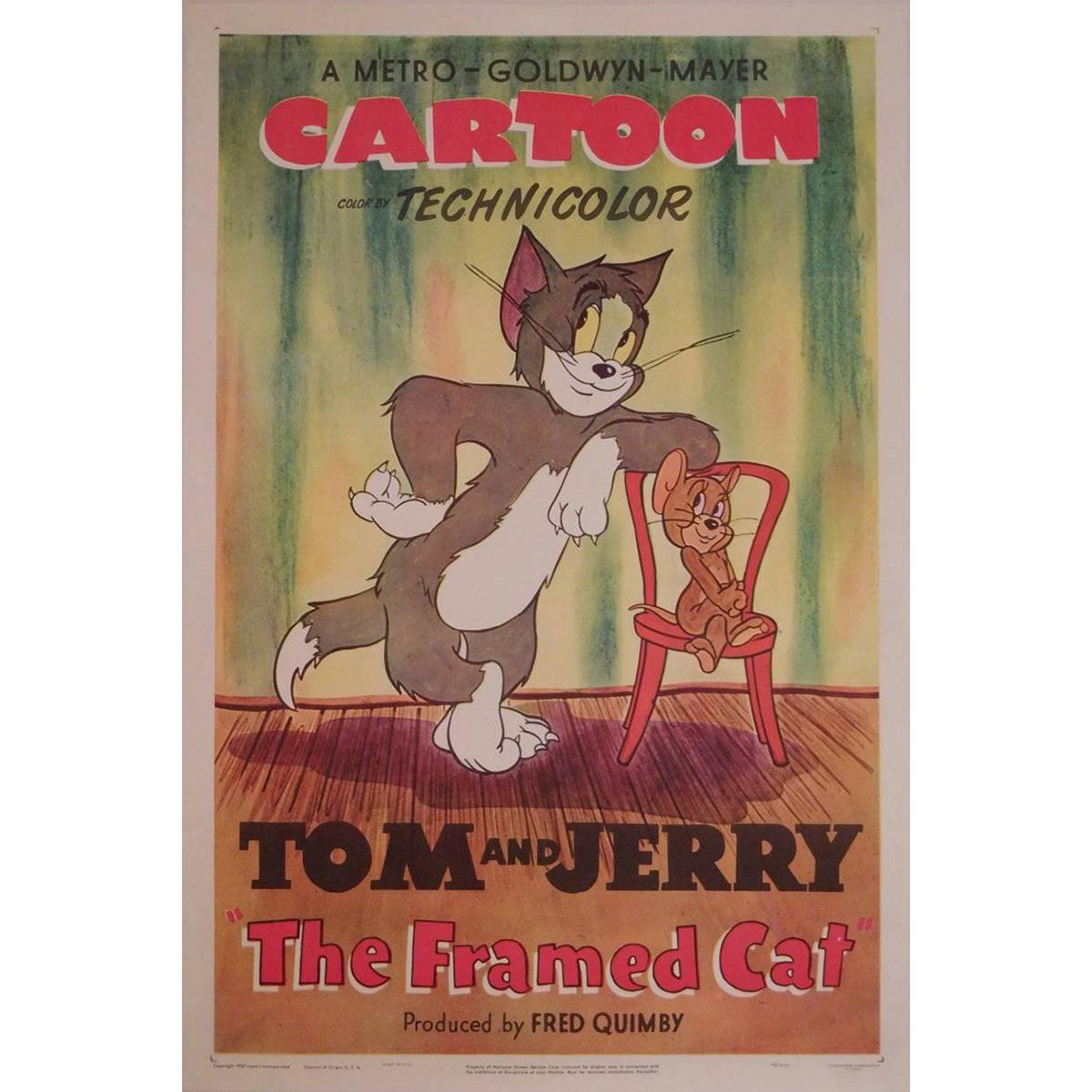 "Tom and Jerry, The Framed Cat" Poster, 1950 For Sale