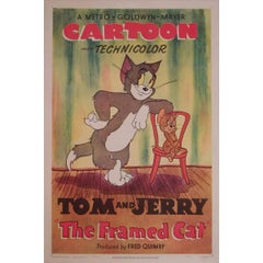 Vintage "Tom and Jerry, The Framed Cat" Poster, 1950