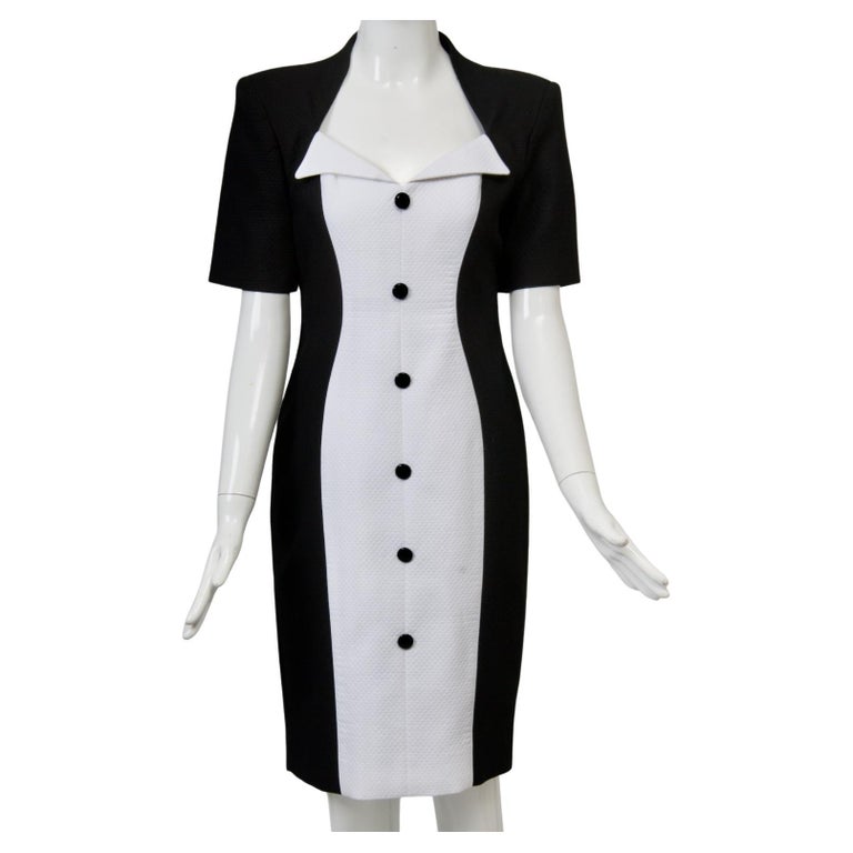 Tom and Linda Platt Black and White Dress For Sale at 1stDibs
