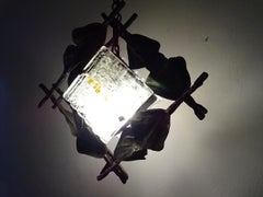 Tom Aslström & Hans Ehrlich Lustre suédois brutaliste du milieu du siècle Murano