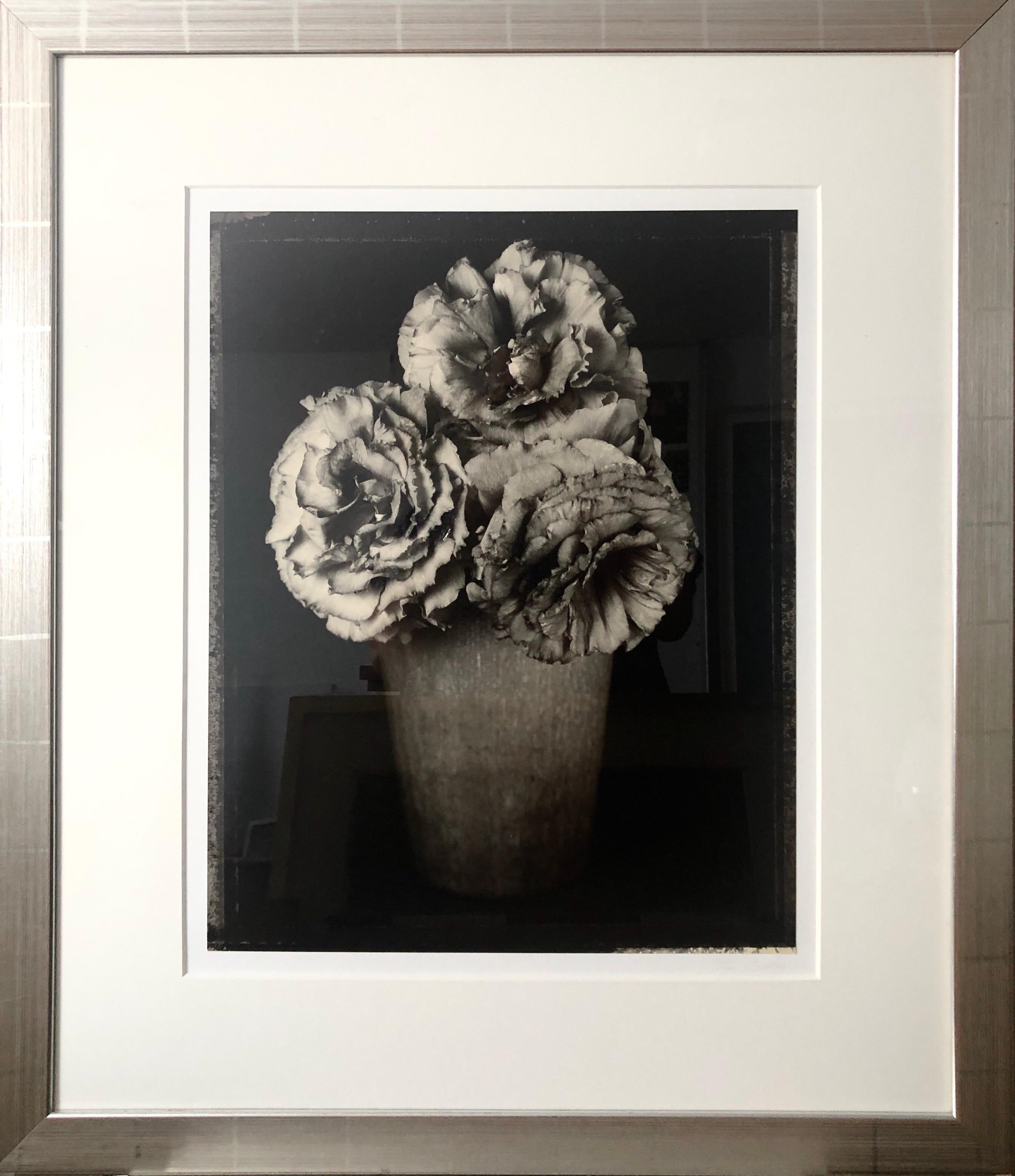 Photographie à fleurs vintage grand format en gélatine argentée noire et blanche Tom Baril en vente 9
