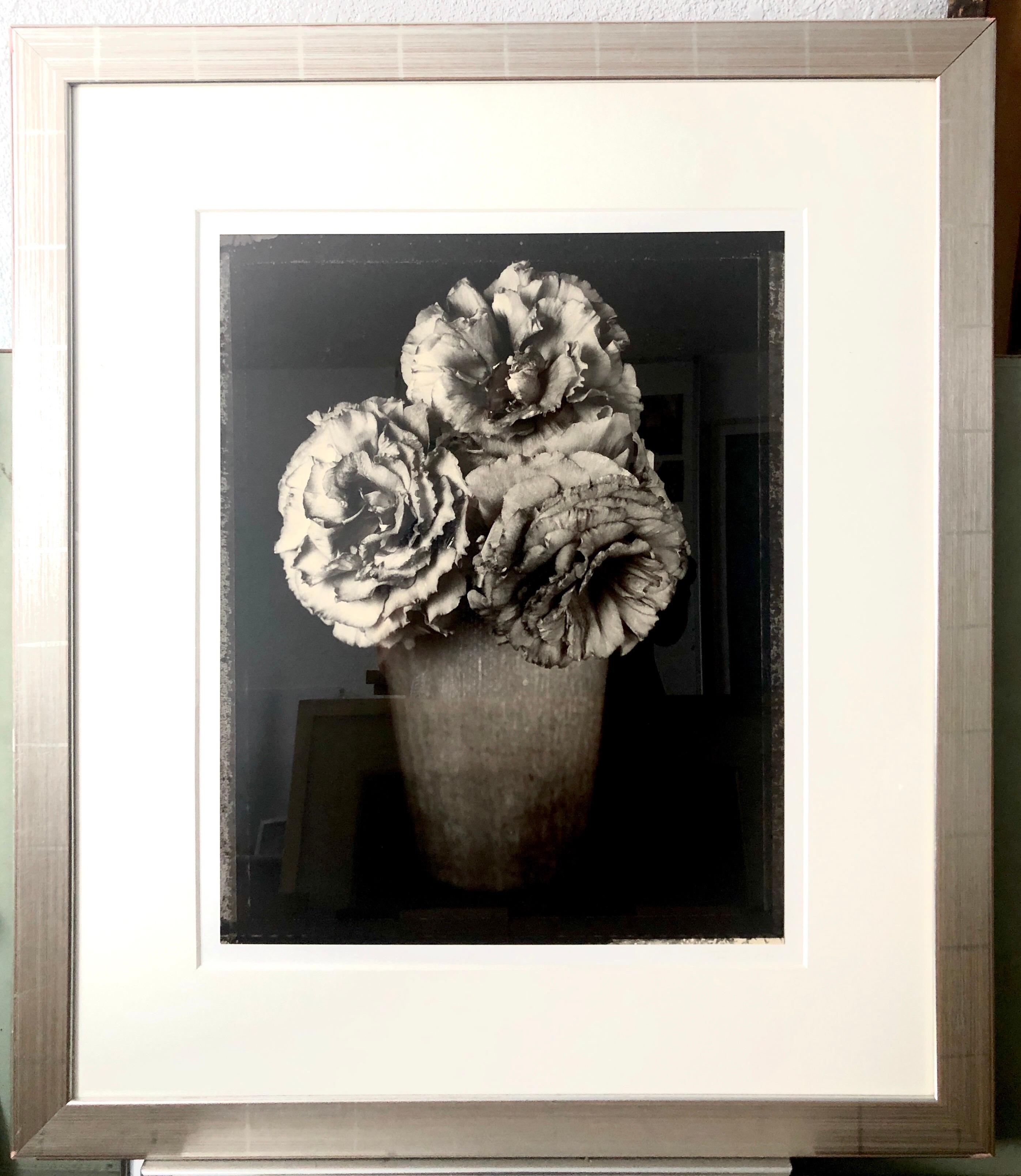 Photographie à fleurs vintage grand format en gélatine argentée noire et blanche Tom Baril en vente 10