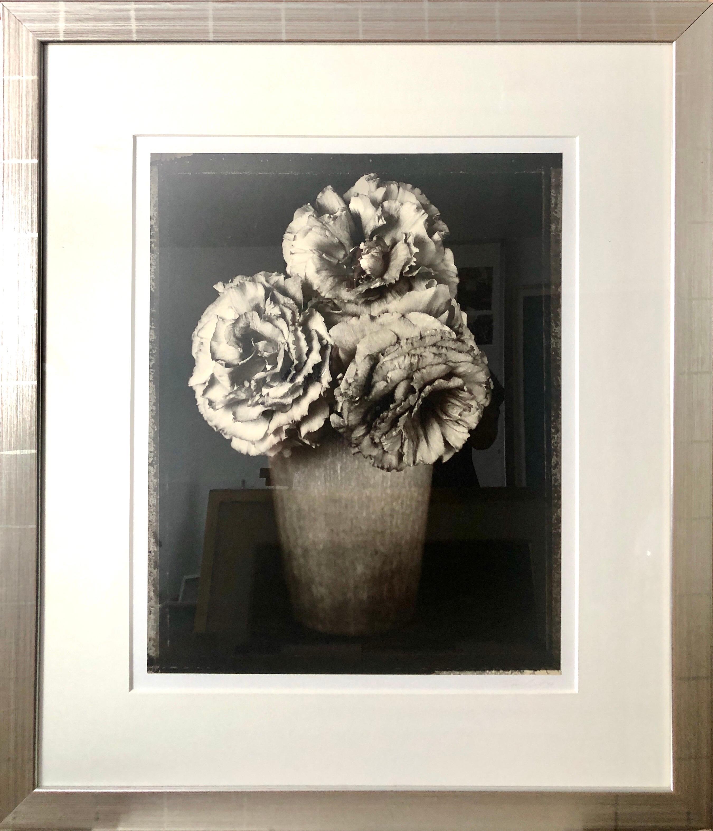 Photographie à fleurs vintage grand format en gélatine argentée noire et blanche Tom Baril en vente 11