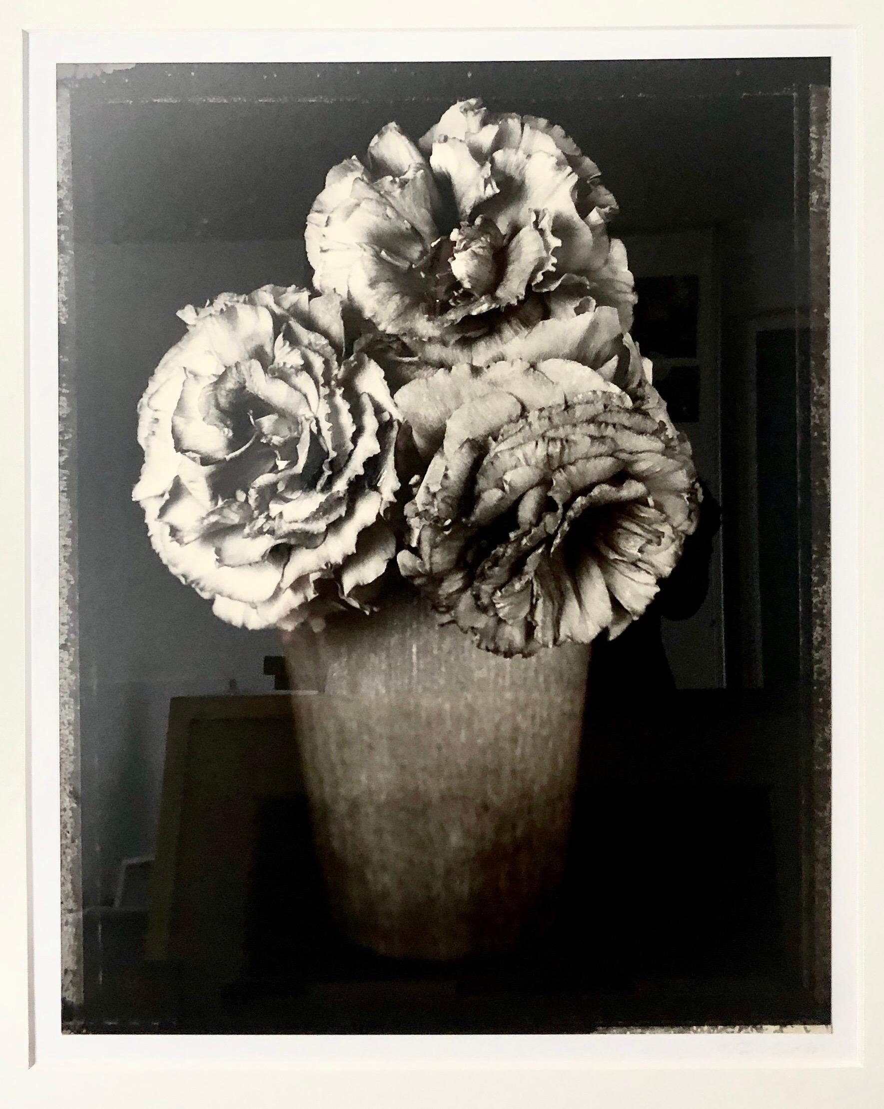 Photographie à fleurs vintage grand format en gélatine argentée noire et blanche Tom Baril en vente 1