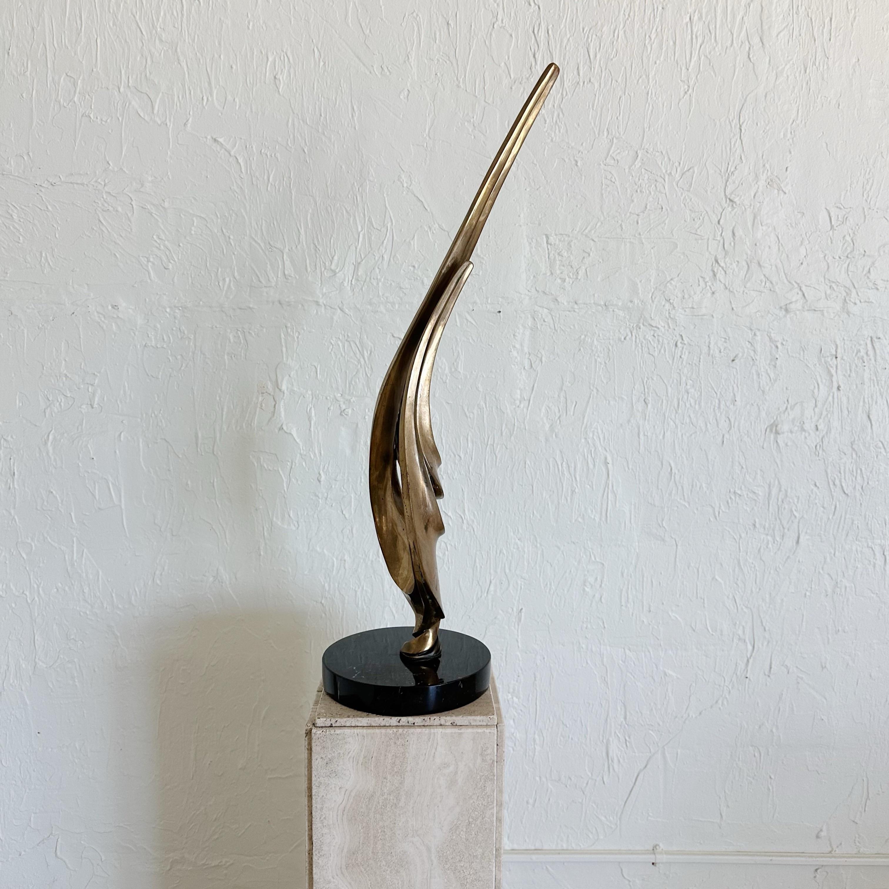 Mid-Century moderno Scultura astratta in bronzo di The Bennetts, anni '80 in vendita