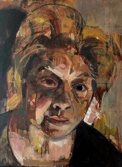 BB, Abstraktes Porträt Kopf, Öl auf Leinwand