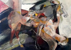 Chiasm, large oil painting abstracted horse image