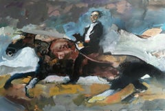 No Beef with Wellington (d'après Goya) cheval abstrait, cavalier, style classique