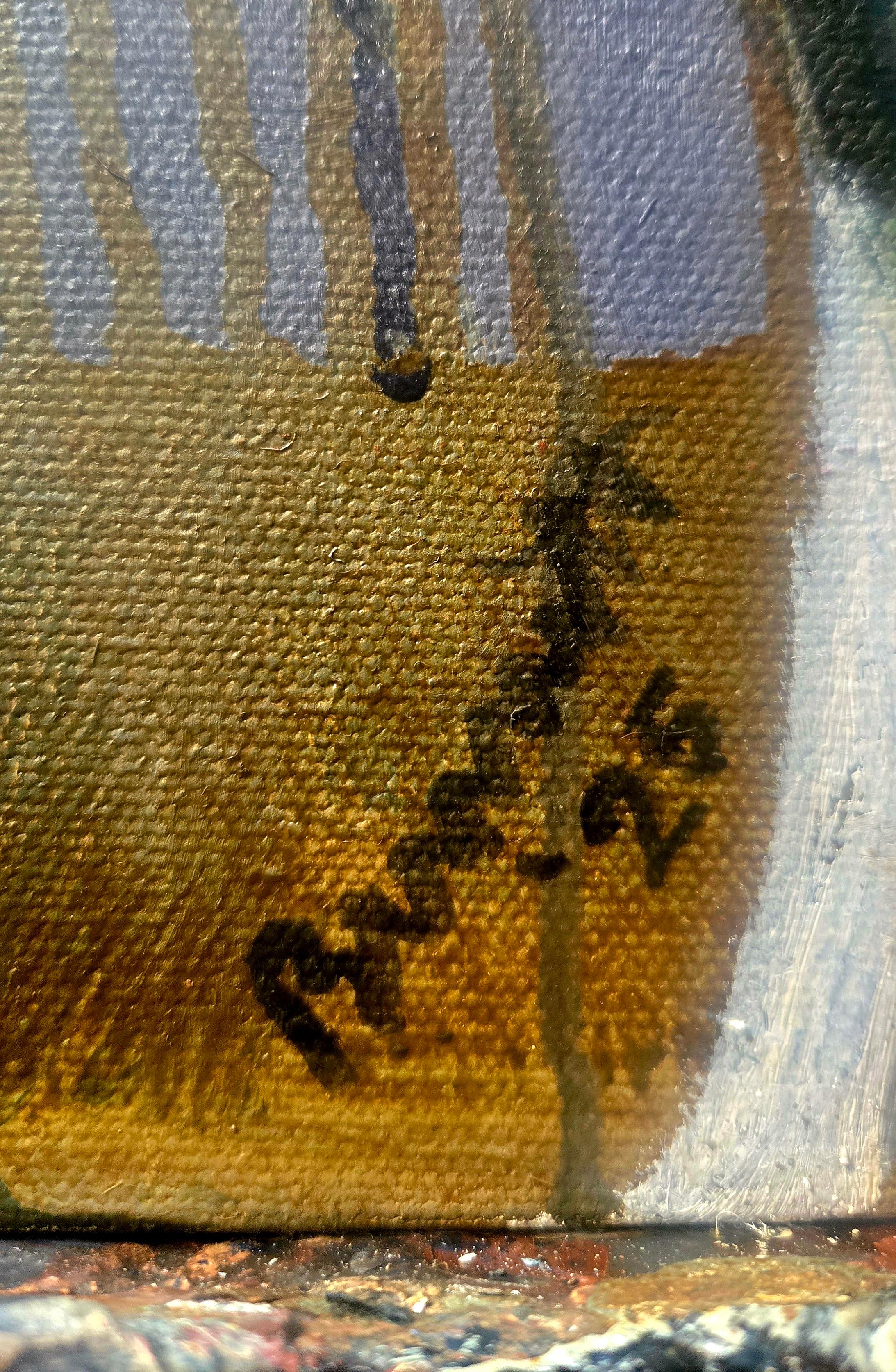 Prosaischer, weiblicher Frontalakt Ölgemälde lebhafte Pinselführung, Erdtöne (Expressionismus), Painting, von Tom Bennett