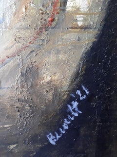 Unfinished Thought, female nude, abstracted figurative painting earth tones