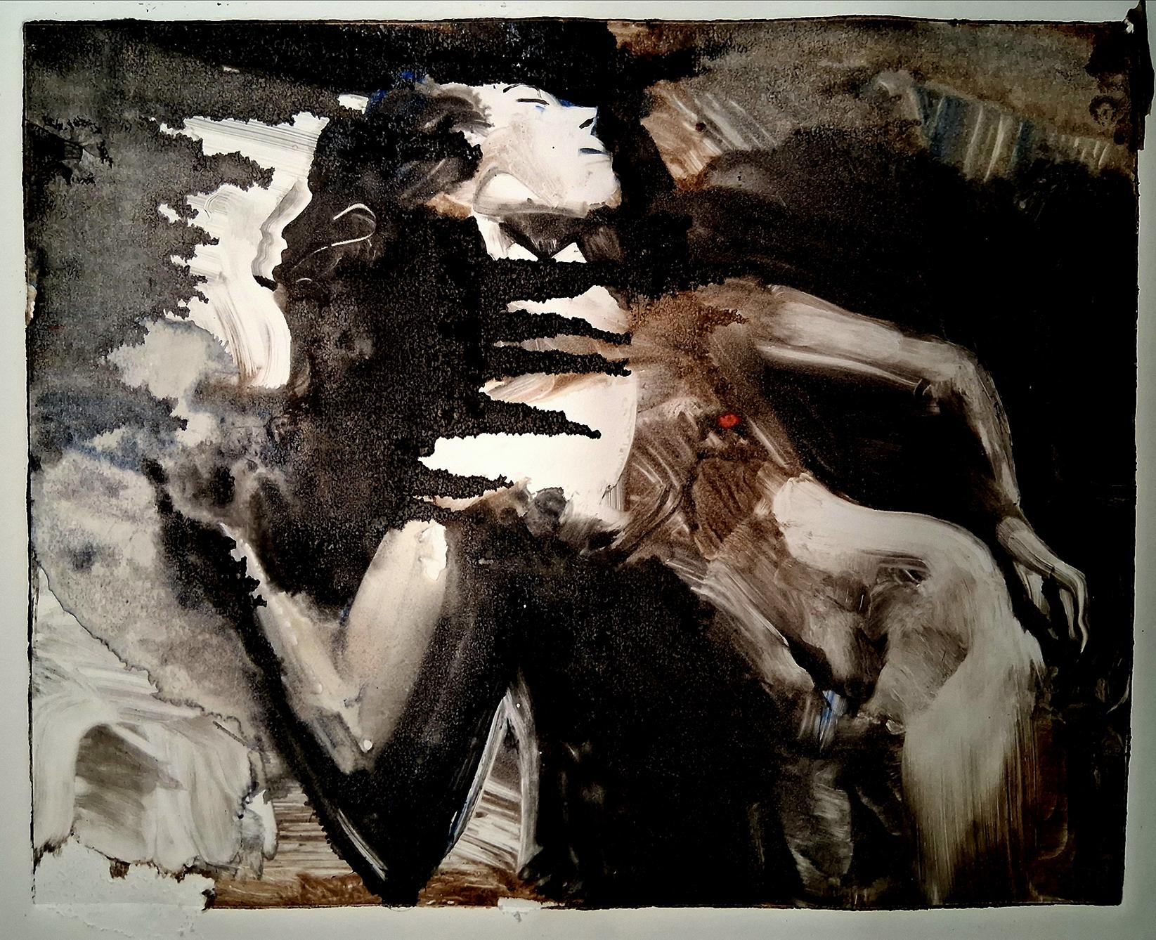 Everything Ends dramatic monochromatic, Monotype, Expressionist Style, New