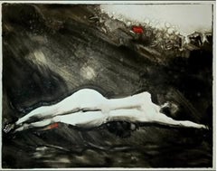 Insomnio imagen oscura figura femenina desnuda misterioso drama contraste monocromático