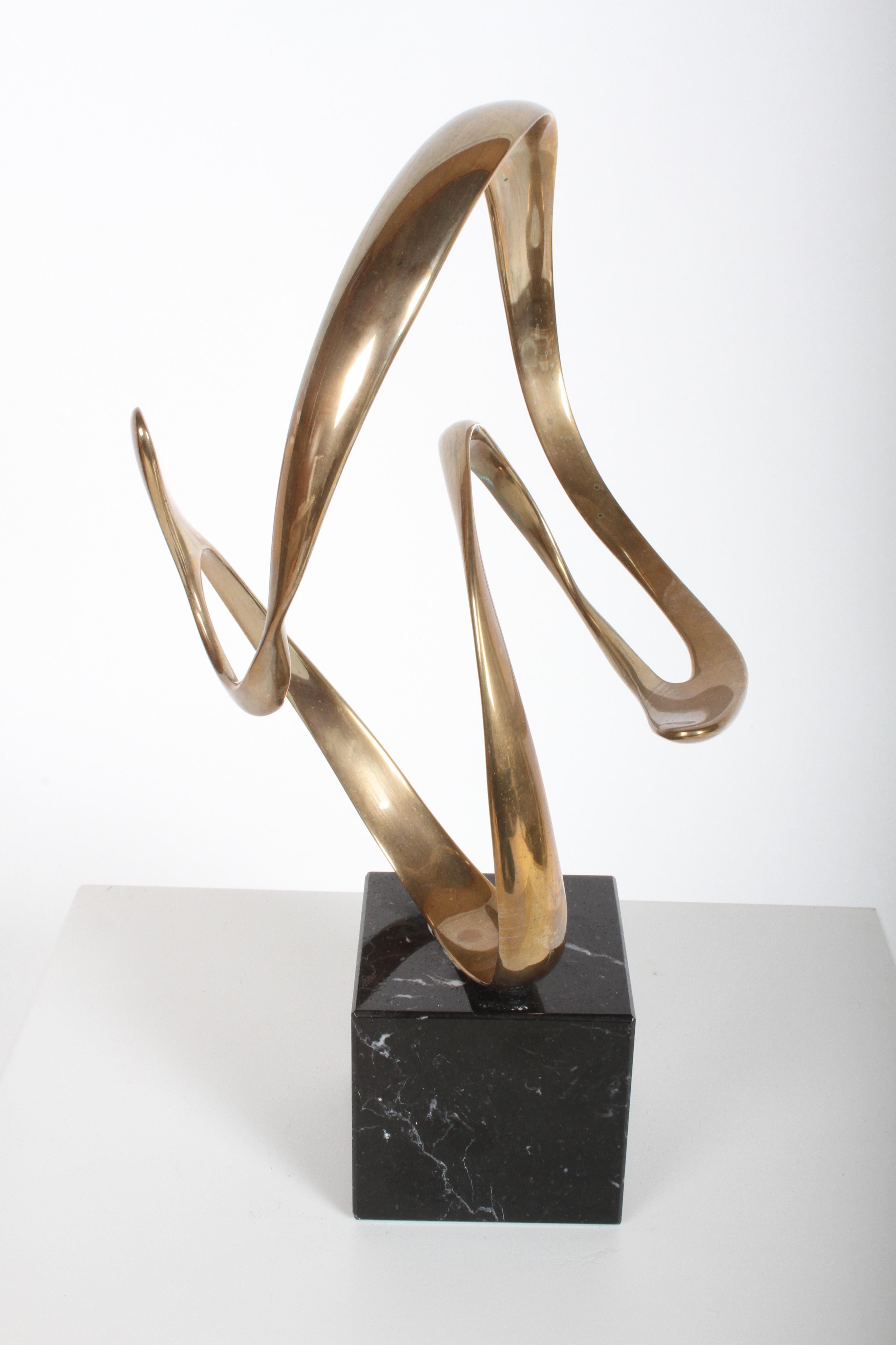 Mid-Century Modern Tom Bennett Signed Bronze Abstract Sculpture, Passages in Time