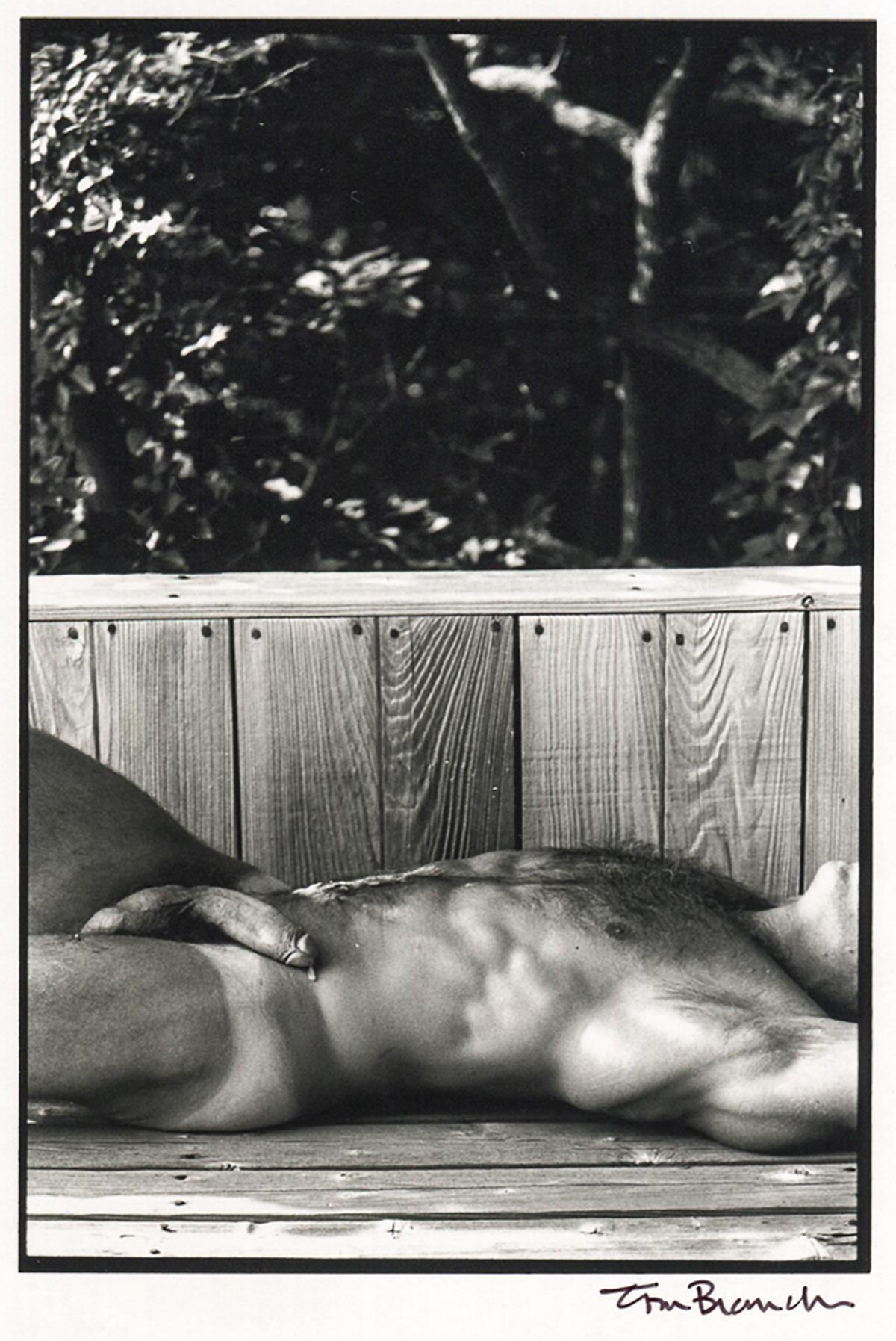 Tom Bianchi Black and White Photograph - Untitled (Reclining Male Nude on Deck)