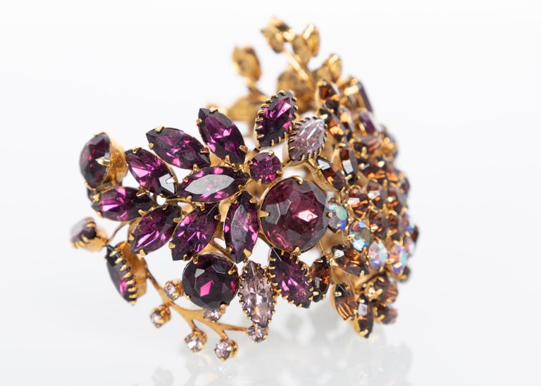 Tom Binns Swarovski Crystal Floral Garden Cuff Bracelet Unsigned at ...