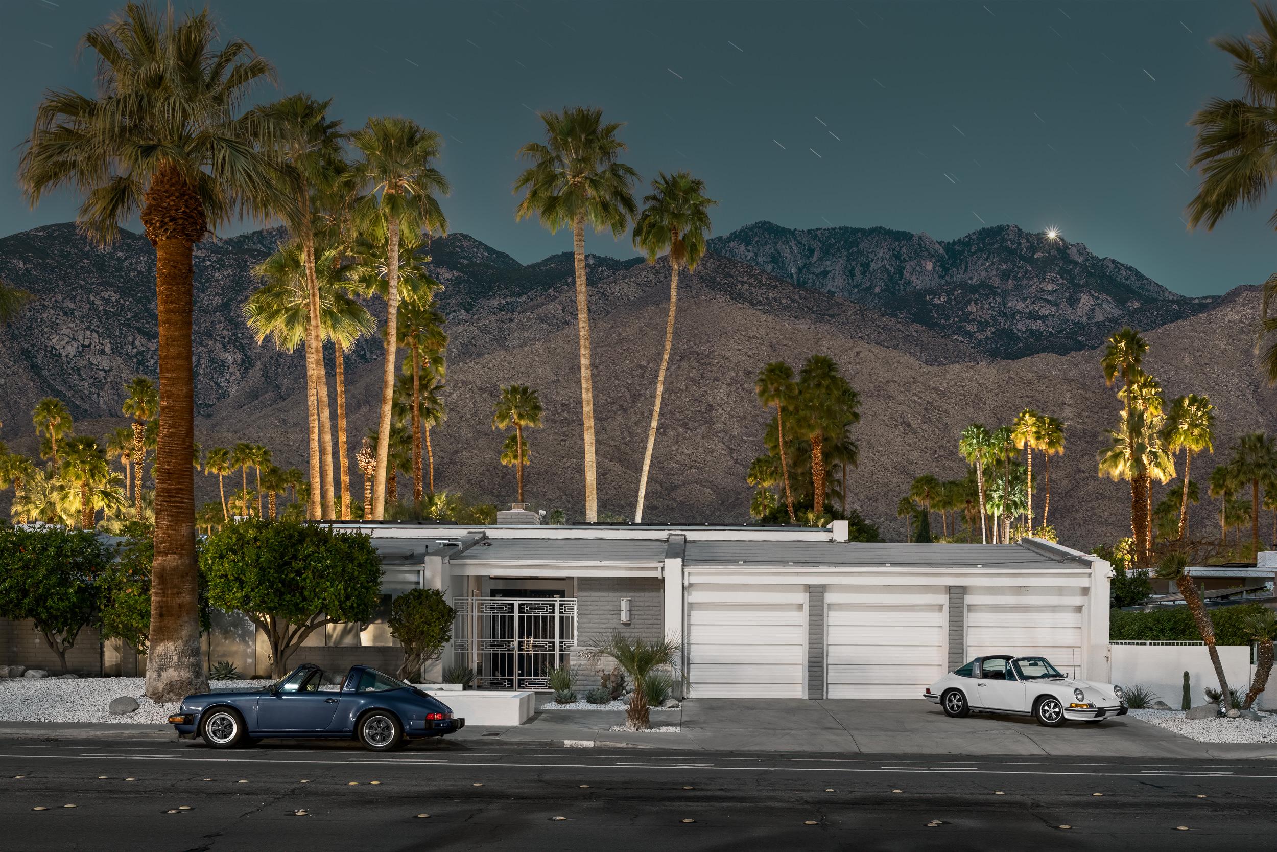 Tom Blachford Landscape Photograph - Classic Porsche Targa Mid Century Modern Architecture Palm Springs Photography
