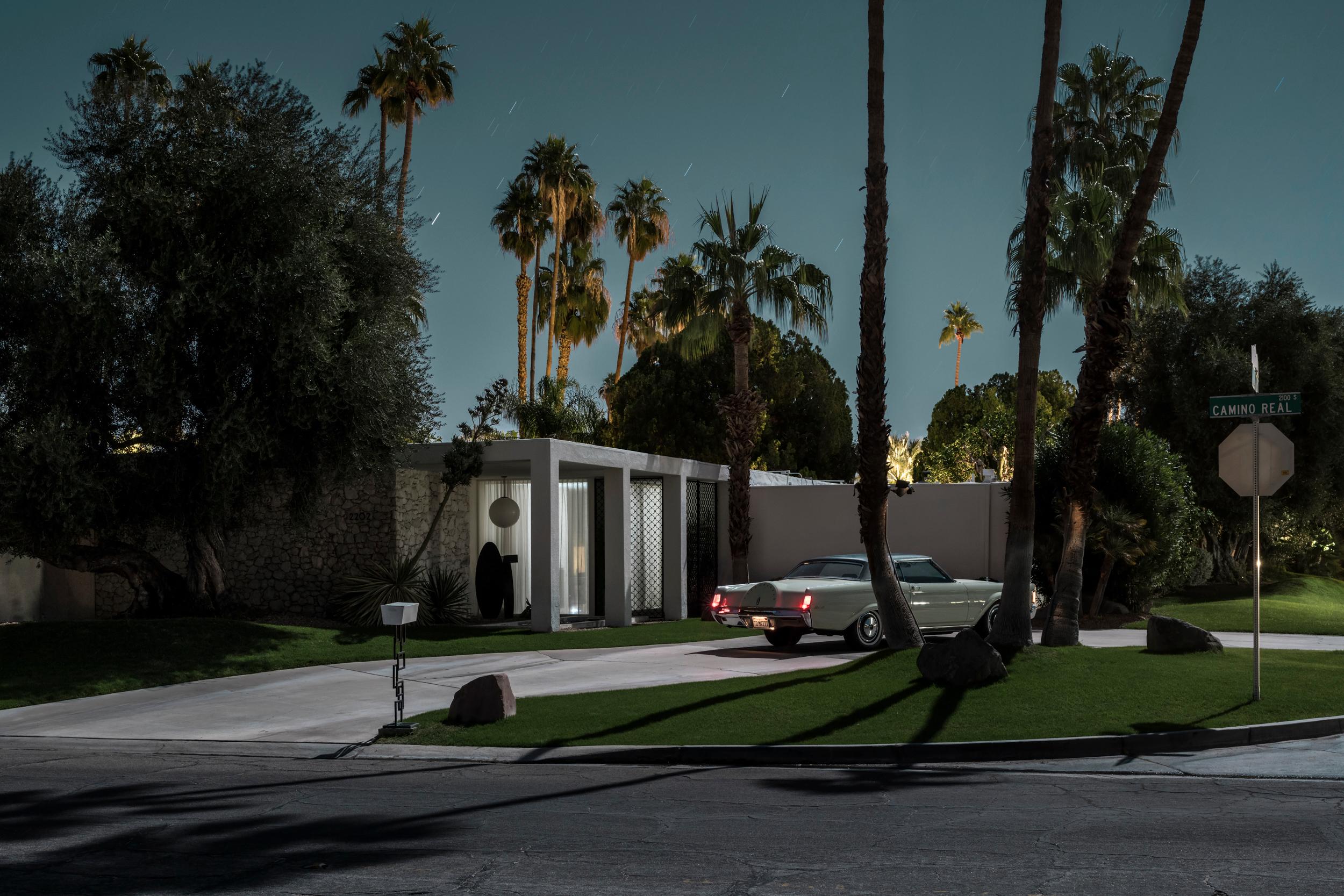 Tom Blachford Landscape Print – Chevy El Camino, Midnight Modern Series, zeitgenössische Fotografie, Mitte des Jahrhunderts