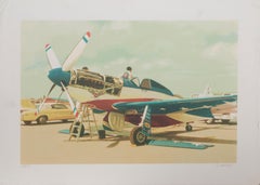 Red, White and Blue Mustang, Photorealist Screenprint by Tom Blackwell