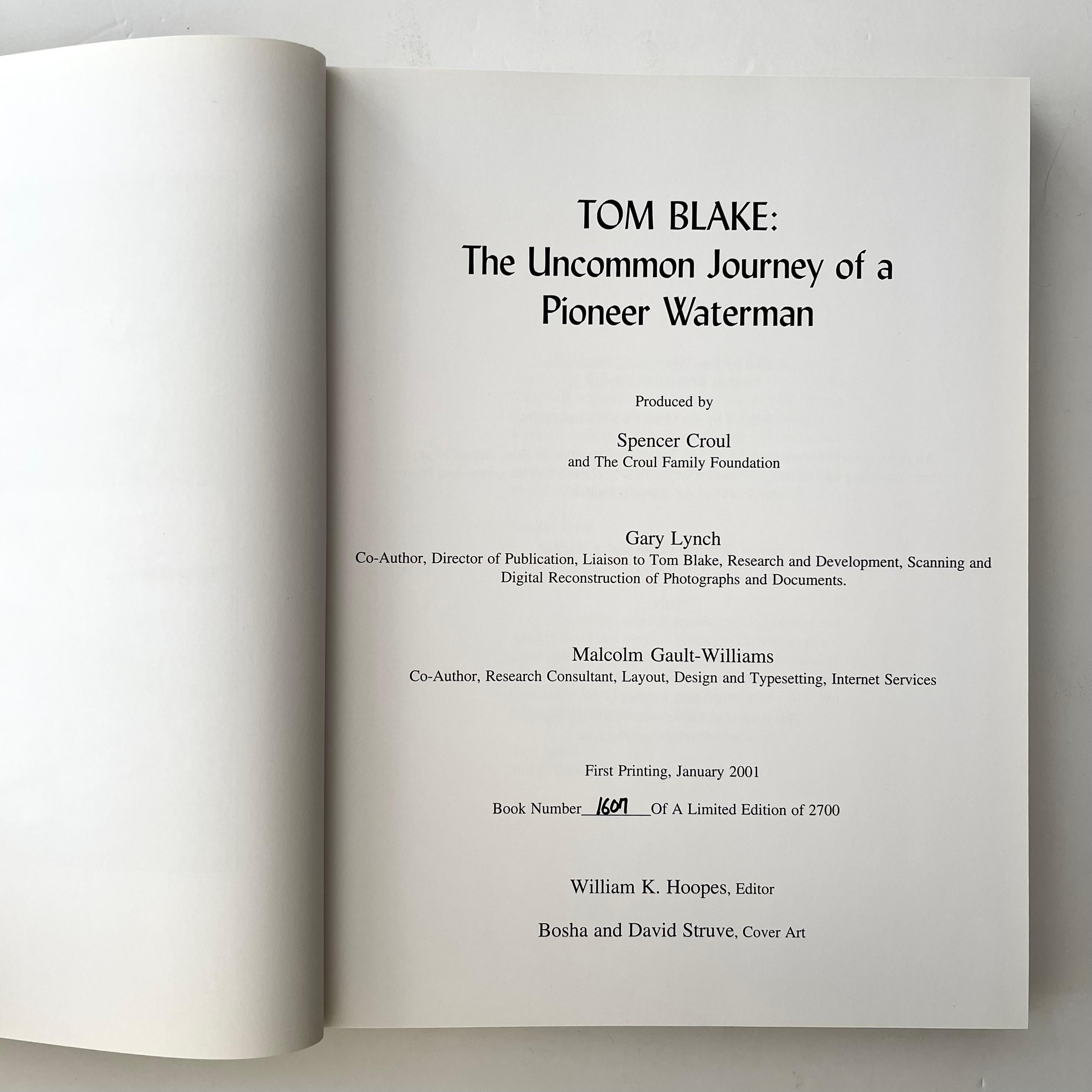 Published by Croul Family Foundation, Corona del Mar, California, 2001 limited edition no. 1067 in original box
Spencer B. Croul and co-authored by Gary Lynch and Malcolm Gault-Williams

This very scarce book is the definitive biography of Tom Blake