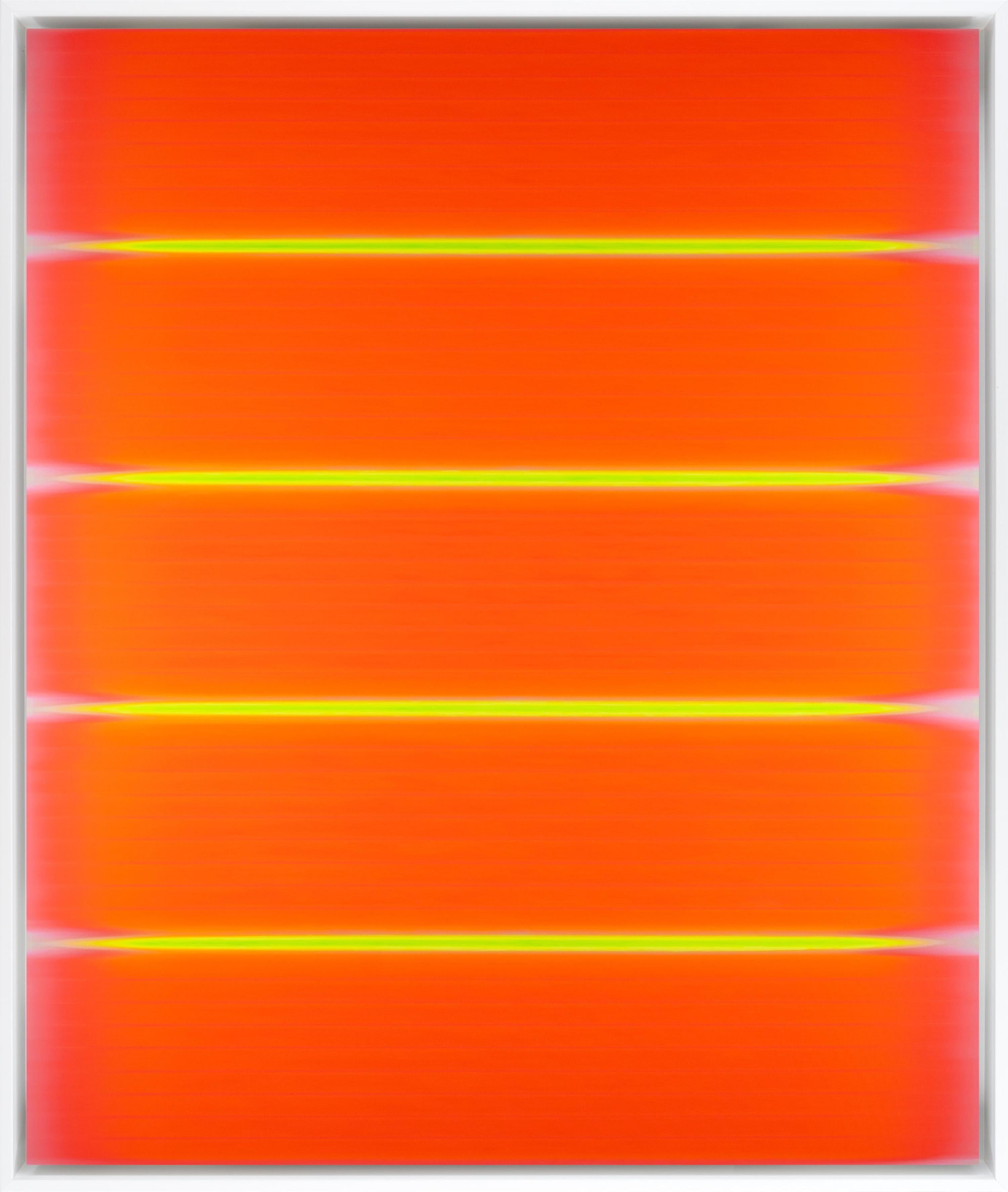 "Luminous 9" Contemporary Abstract Reds Mixed Media on Canvas Gerahmte Malerei