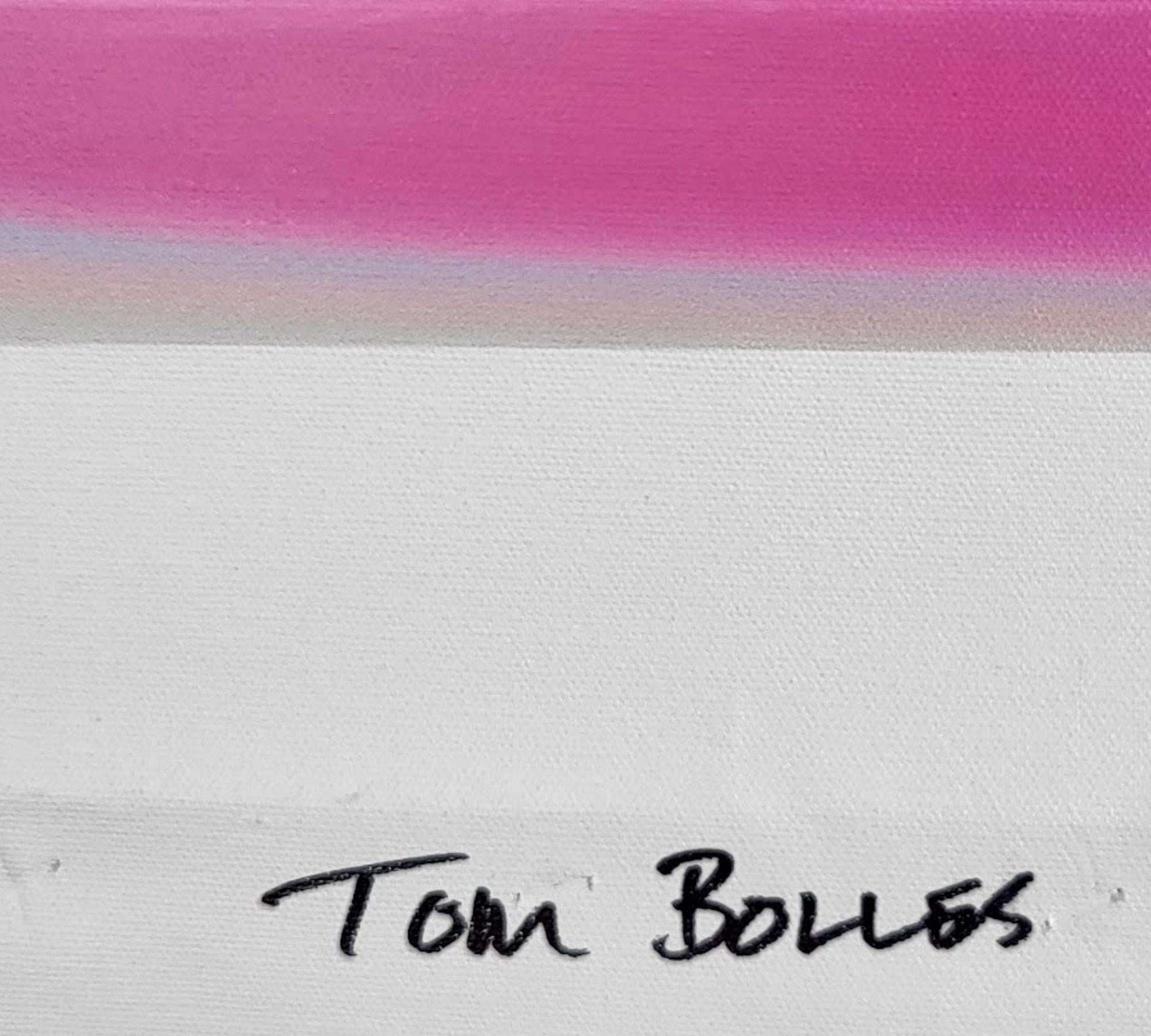 „Luminous Lilly Pulitzer Pink“ Abstraktes Gemälde in Mischtechnik auf Leinwand gerahmt im Angebot 3