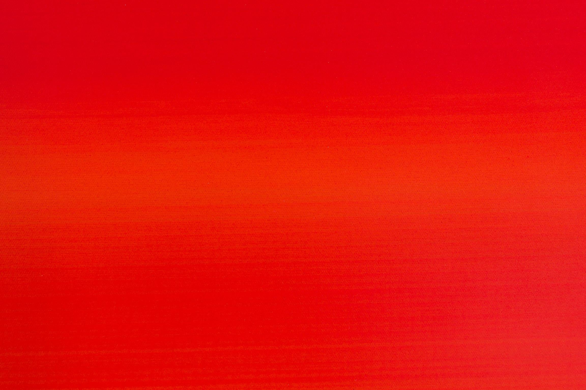 Red Fuzzy Logic - Abstract Painting by Tom Bolles