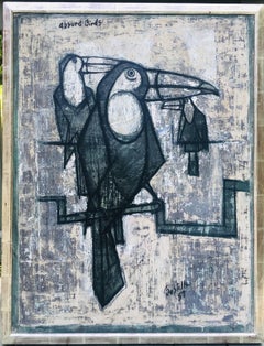 Modernist Absurd Birds by Chester County Artist Tom Bostelle 1957 