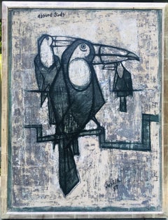 Modernist Absurd Birds by Chester County Artist Tom Bostelle 1957