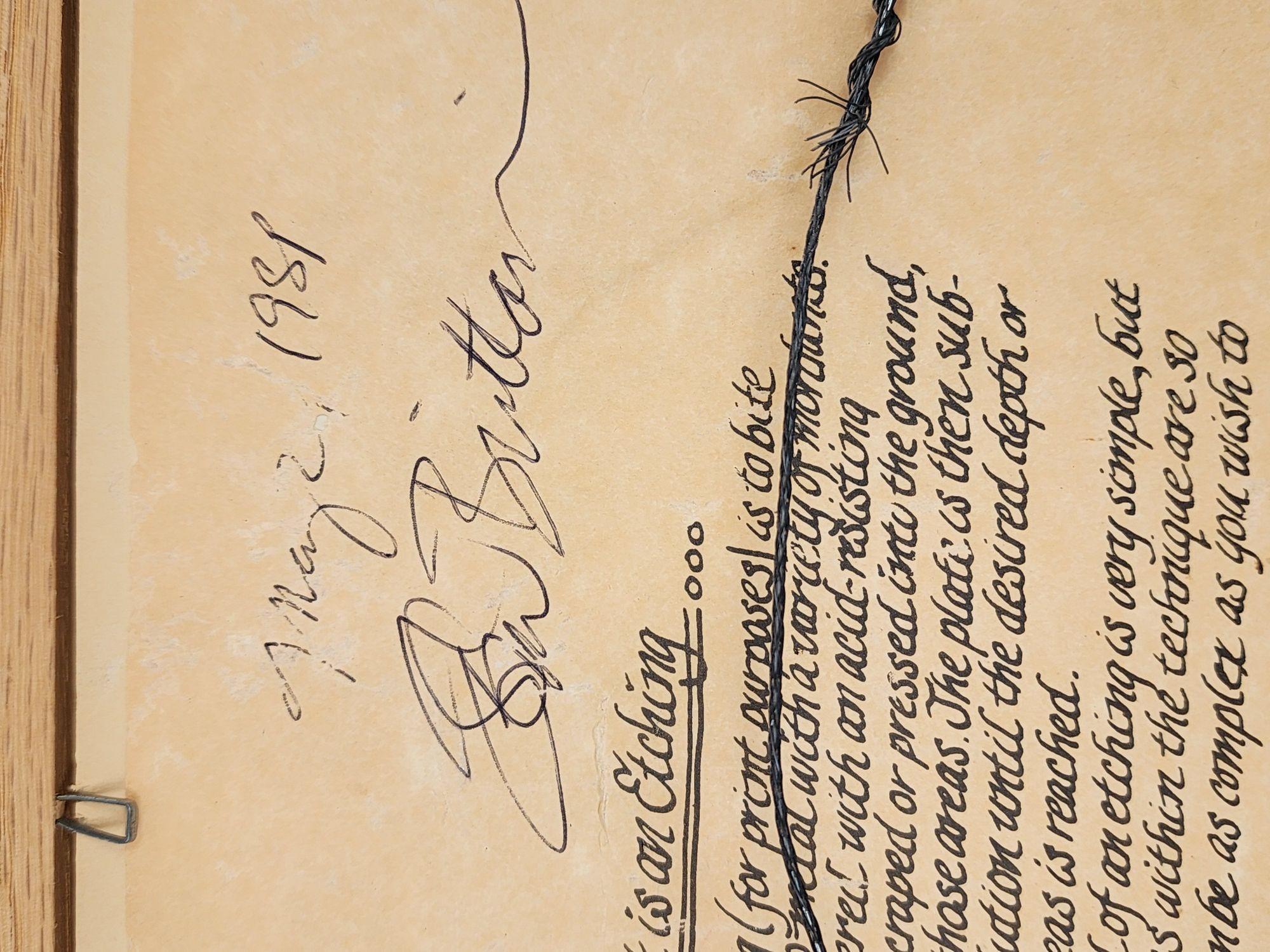 Tom Brittain Grabado sepia original firmado Casa victoriana en Bueno estado para la venta en North Hollywood, CA