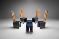 Tom Bruinsma Glazed Chairs and Tables, the Netherlands, Ca 1980s