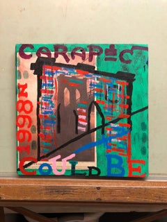 Mixed Media Outsider Art Original Foto-Collage-Gemälde Brooklyn Bridge, 2 Seiten