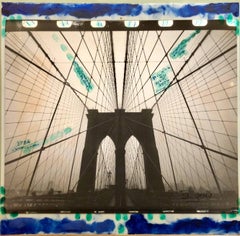 Mixed Media Outsider Art Original Photo Collage Painting Brooklyn Bridge NYC