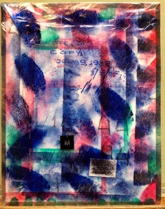 Mixed Media Outsider Art Original Photo Collage Painting in Plastic Bag 2 Sided