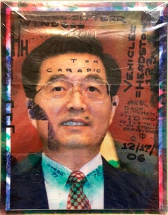 Mixed Media Outsider Art Original Photo Collage Painting in Plastic Bag 2 Sided