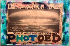 Mixed Media Outsider Visionary Art Zeitungsfoto-Collage, 2 Seiten, laminiert