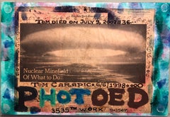 Mixed Media Outsider Visionary Art Newspaper Photo Collage 2 Sided Laminated
