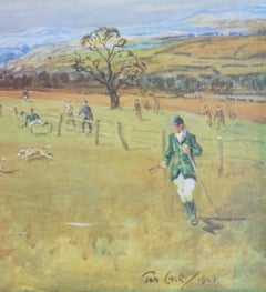 Shropshire Beagles hunting lithograph by Tom Carr