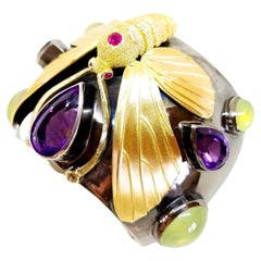 Tom Castor Collection One of a Kind 60+ Carat Award Winning Moth Cuff Bracelet