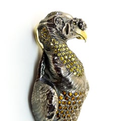 Tom Castor King Condor Bird Pendant Enhancer Diamond Sapphire Silver Vulture