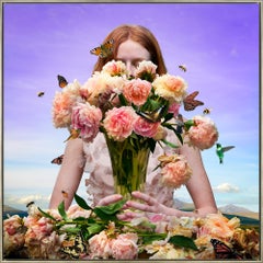 "Fragrant Attraction" Contemporary Photomontage Framed Photograph on Aluminum