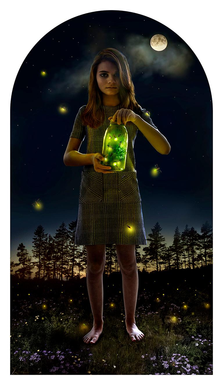 Tom Chambers Color Photograph - Lightening in a Jar