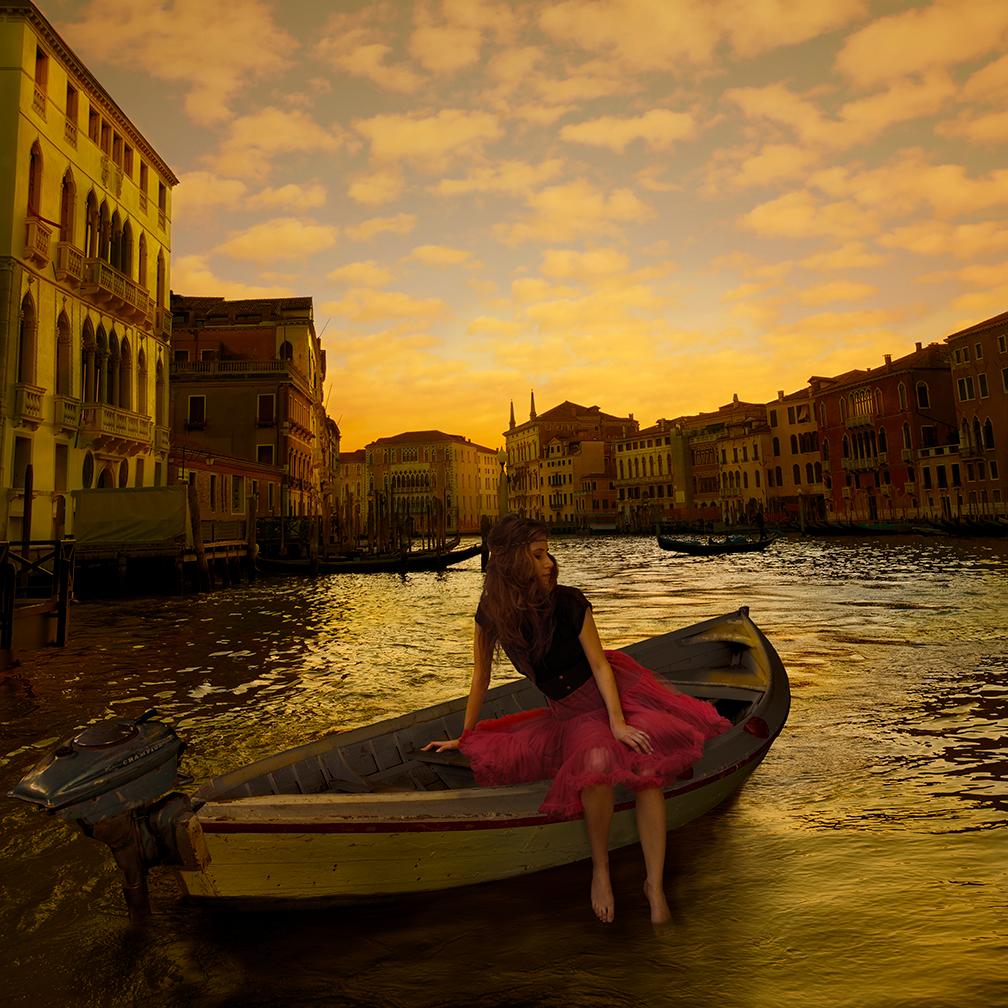 Tom Chambers Figurative Photograph - Morning On The   Grand Canal, limited edition photograph, archival, signed