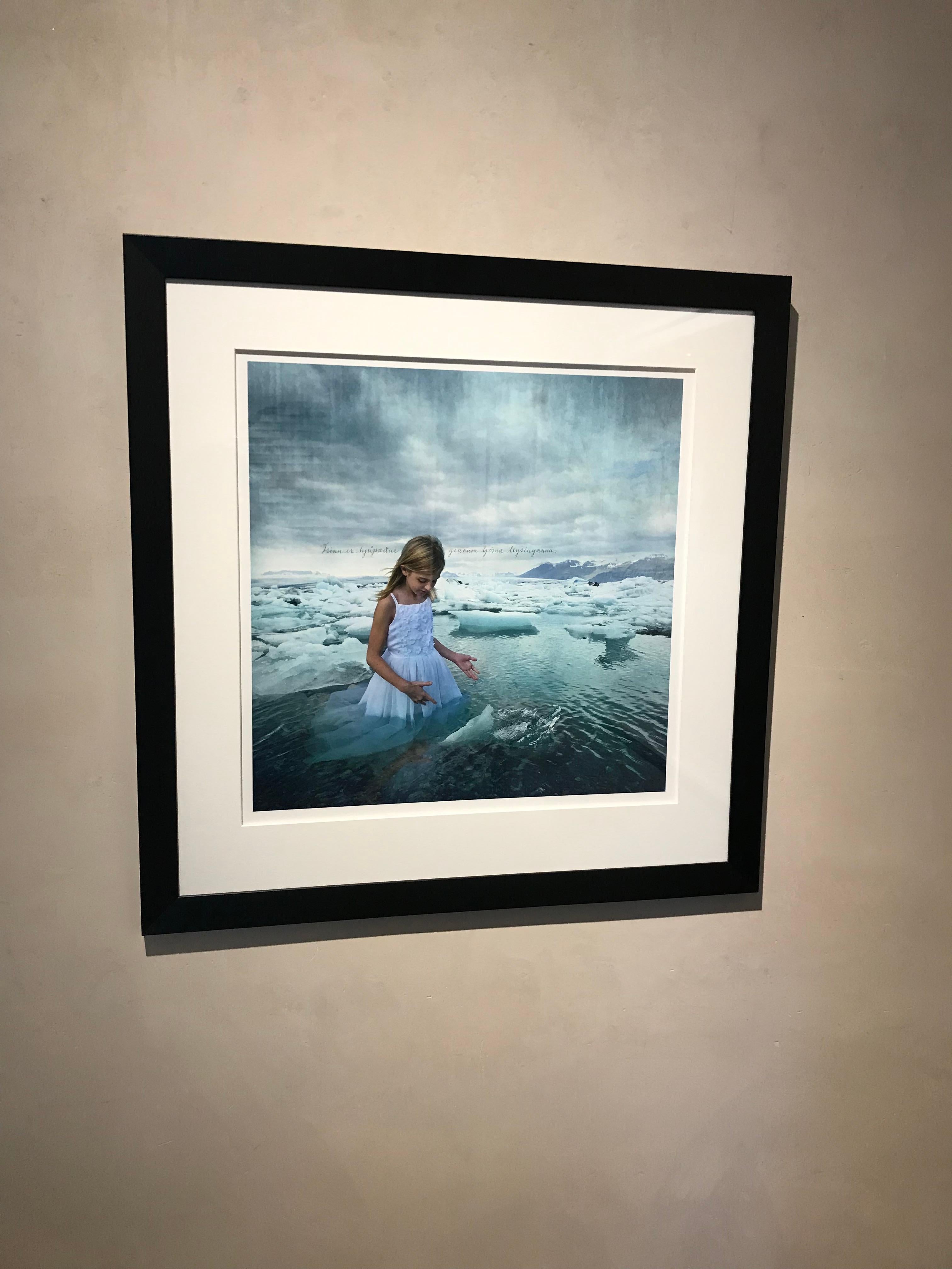 This photo-montage by Tom Chambers, has a painterly feeling that creates the ambiance of Iceland in blues and whites. It is framed in black and is available in other sizes. 
Please contact gallery for more information.


Tom Chambers is a