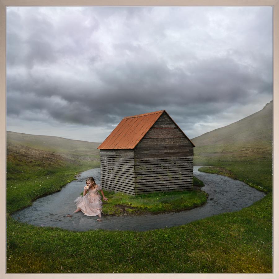 Tom Chambers Figurative Photograph - "Suspended Animation" Contemporary Narrative Landscape Framed Photograph