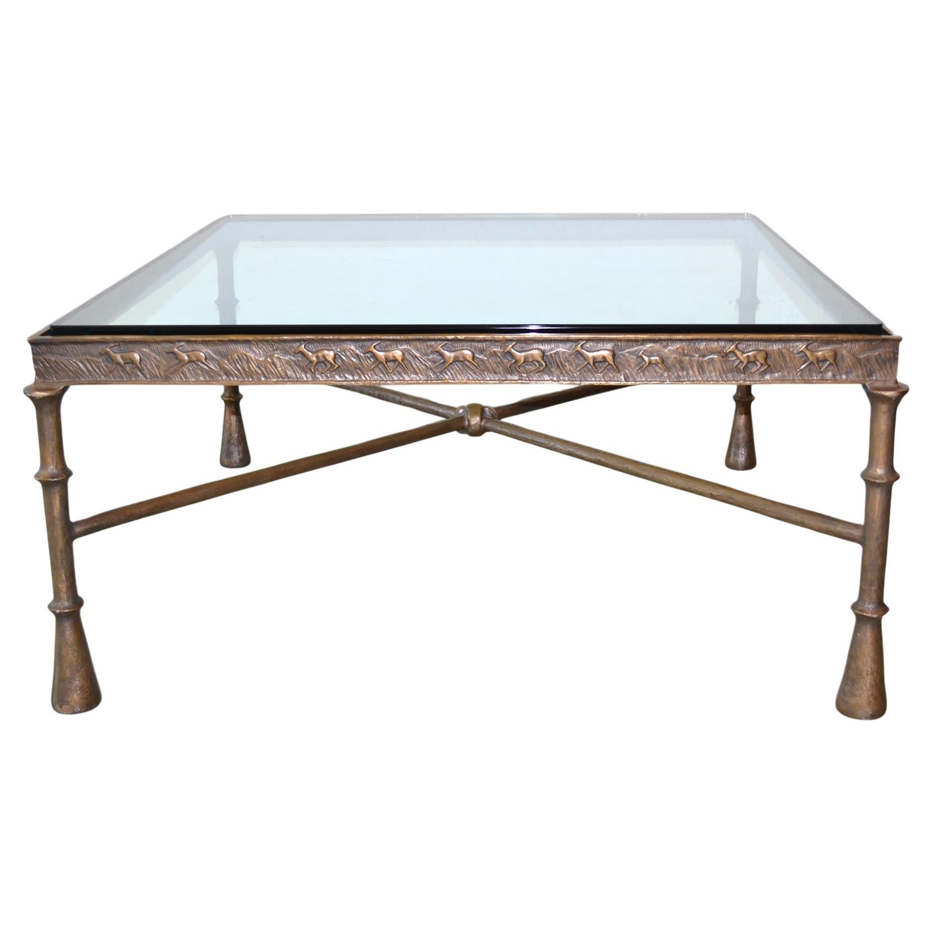 Tom Corbin Bronze “Antelope” Cocktail Table, c. 2000s For Sale